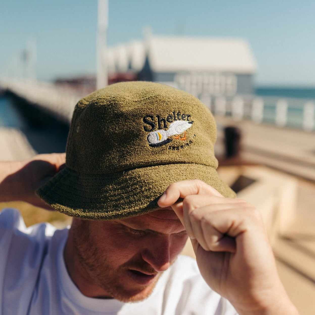 Shelter Terry Towel Bucket Hat Shelter Brewing Co